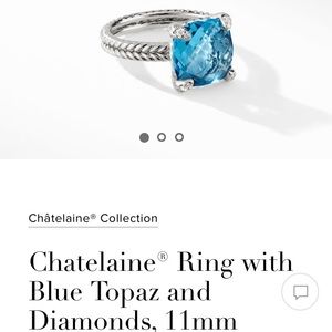 David Yurman Chatelaine blue topaz ring size 7